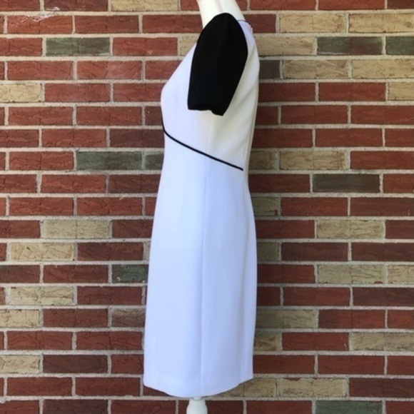 Elie Tahari Color Block Keyhole Black White Short Sleeve Dress 👗 - Picture 6 of 14